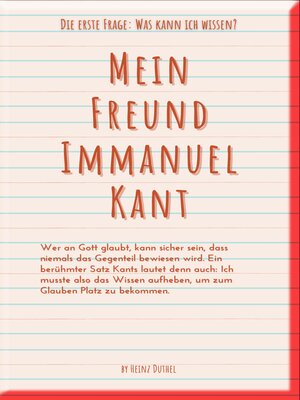 cover image of Mein Freund Immanuel Kant